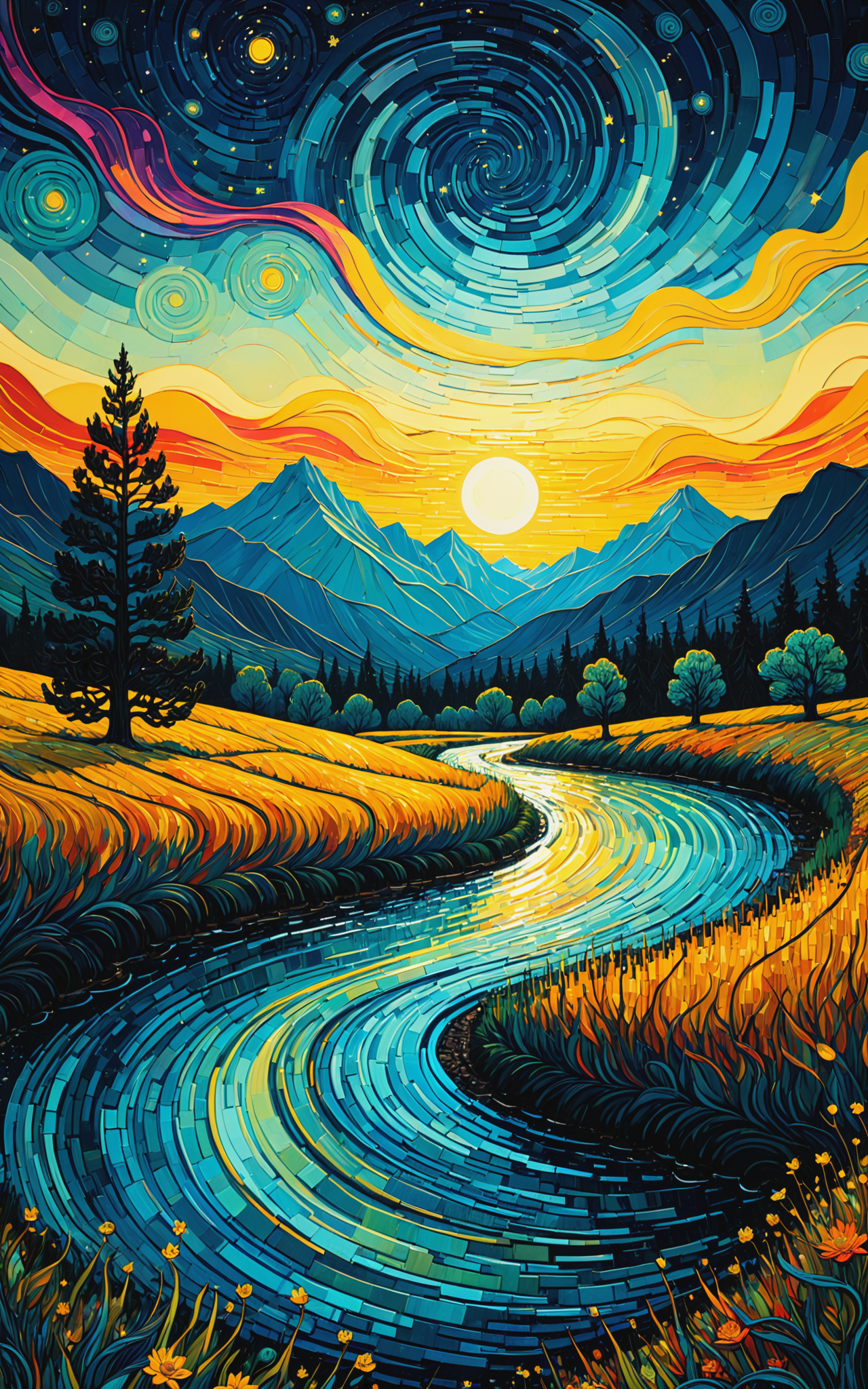 10179-837590481-Art by James R. Eads, Swirling and flowing lines define the vivid landscapes and sky, drawing inspiration from Van Gogh's Starry.png